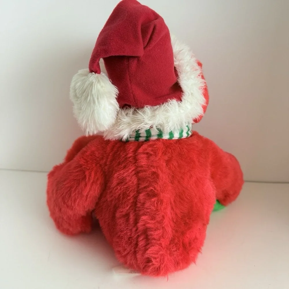 Christmas Elmo Plush 14" Talking Doll Striped Scarf Santa Hat Works - Picture 4 of 7